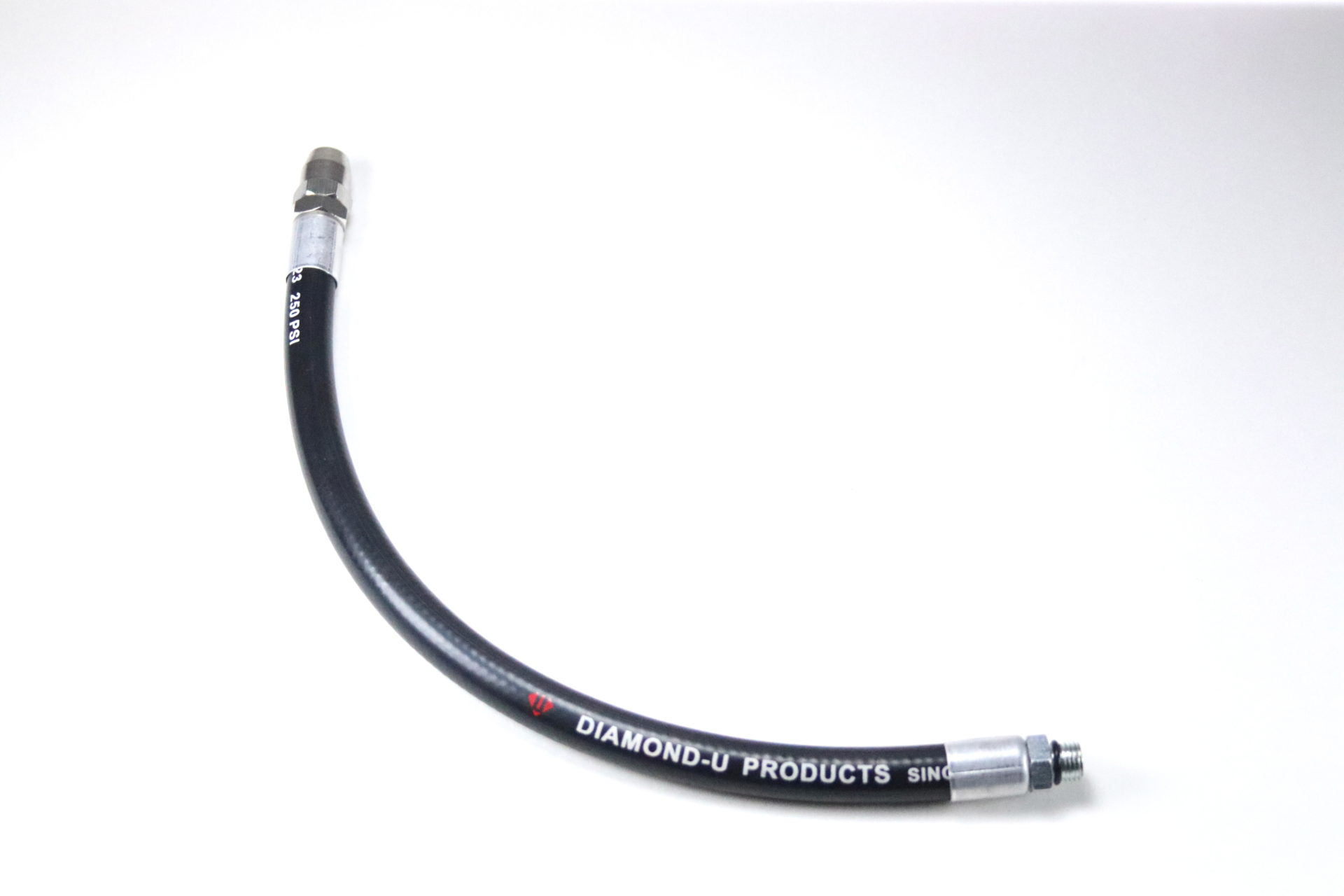 12" Steel braided whip smooth hose, steel rigid chuck image